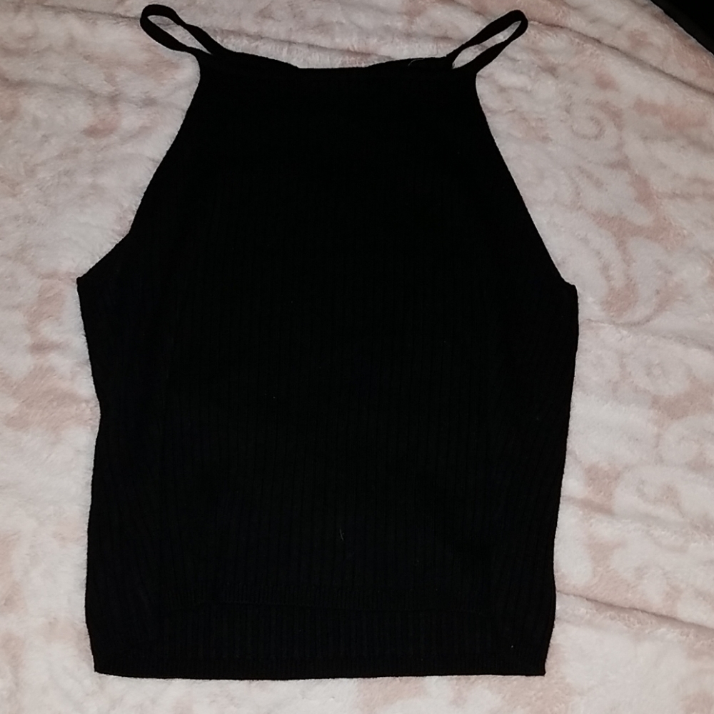 Black Rib Knit Kami Top